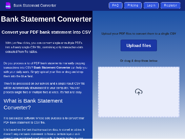 screenshot of BankStatementConverter