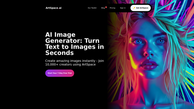 screenshot of ArtSpace.ai