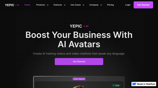 screenshot of Yepic AI