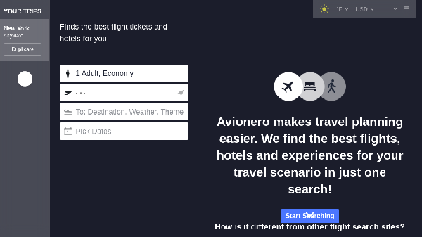 screenshot of Avionero