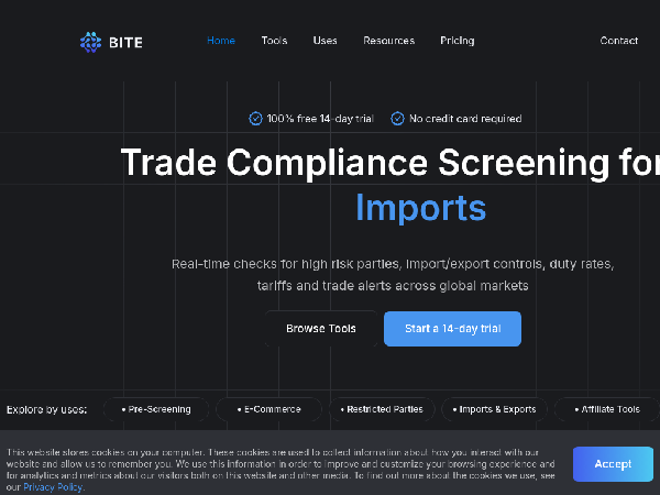 screenshot of TradeComplianceScreening