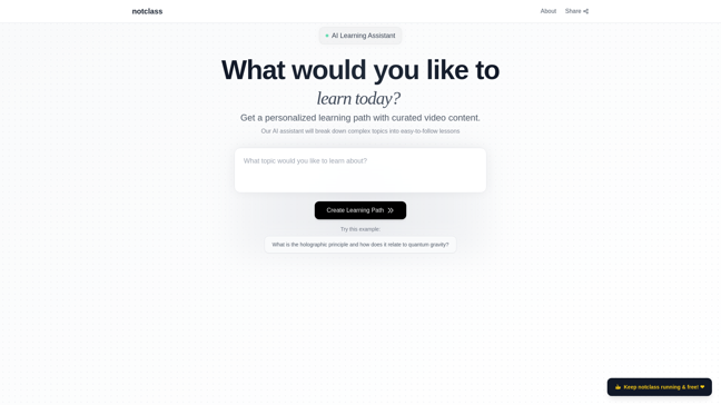 screenshot of NotClass