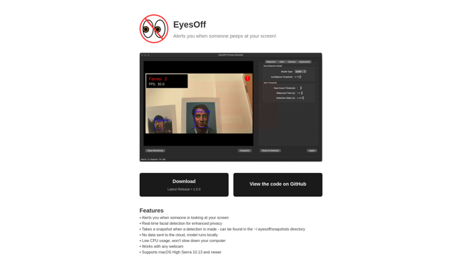 screenshot of EyesOff
