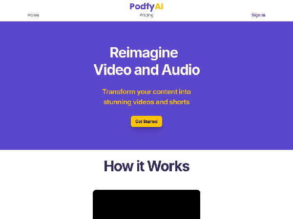 screenshot of PodfyAI