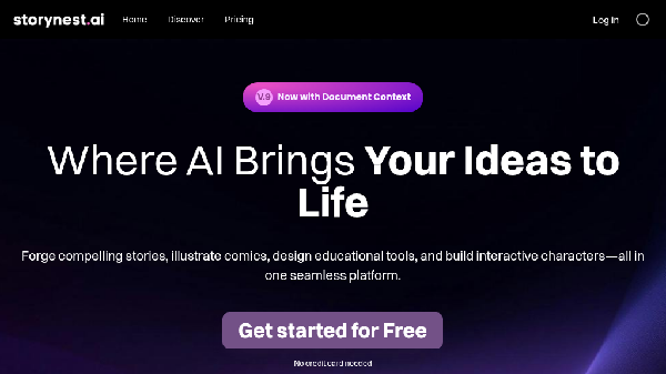 screenshot of Storynest.ai