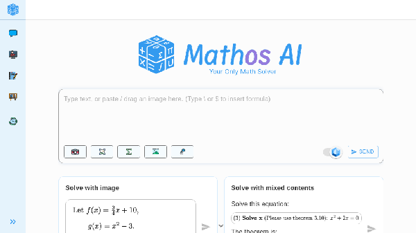 screenshot of Mathos AI