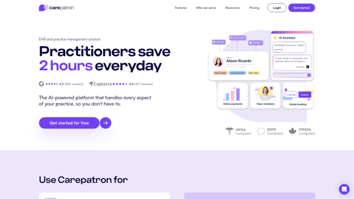 screenshot of Carepatron