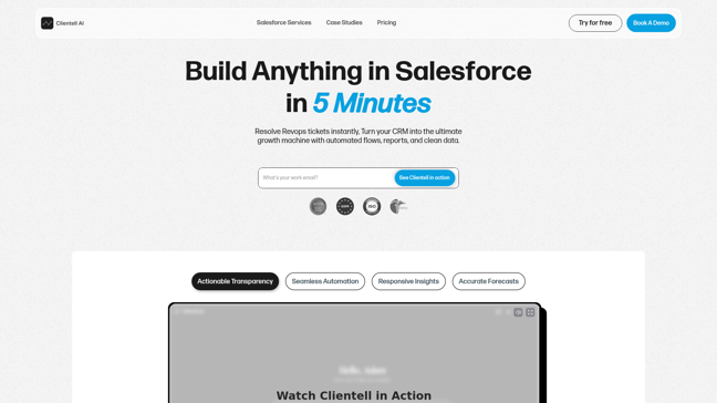 screenshot of Clientell AI