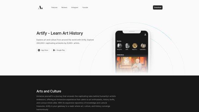 screenshot of Artify
