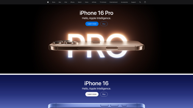 screenshot of Apple