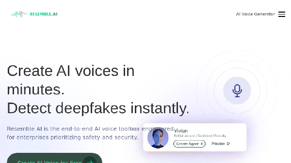 screenshot of Resemble AI