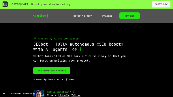 screenshot of SEObot