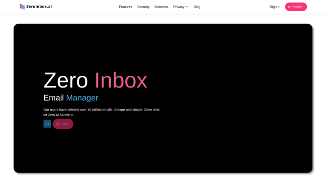 screenshot of ZeroInbox