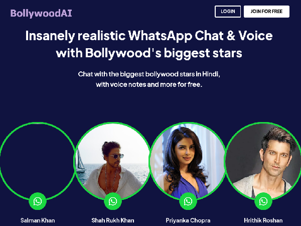 screenshot of BollywoodAI