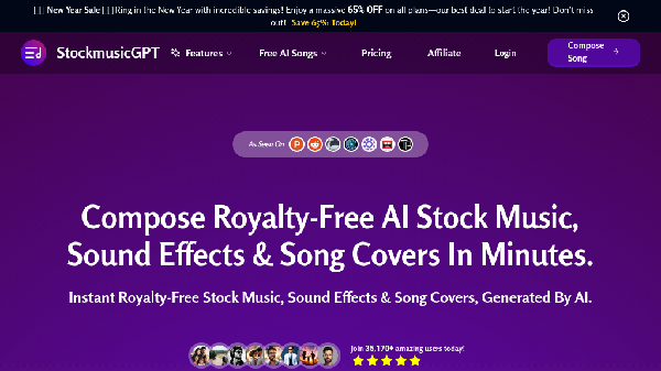 screenshot of StockmusicGPT