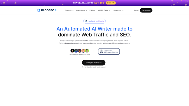 screenshot of BlogSEO AI