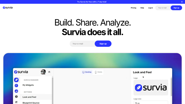 screenshot of Survia