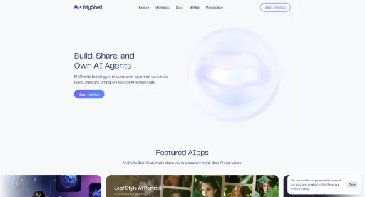 screenshot of MyShell AI