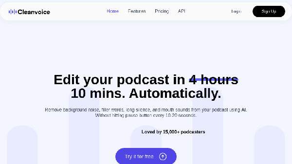 screenshot of Cleanvoice.ai