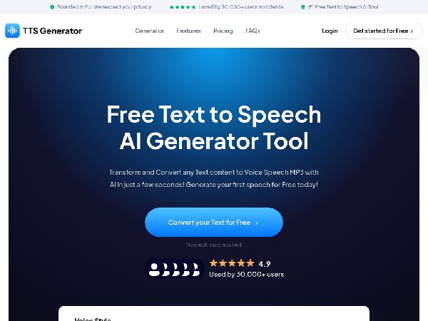 screenshot of TtsGenerator