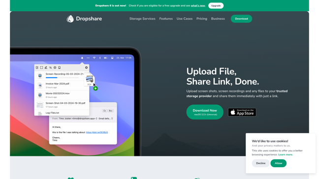 screenshot of Dropshare