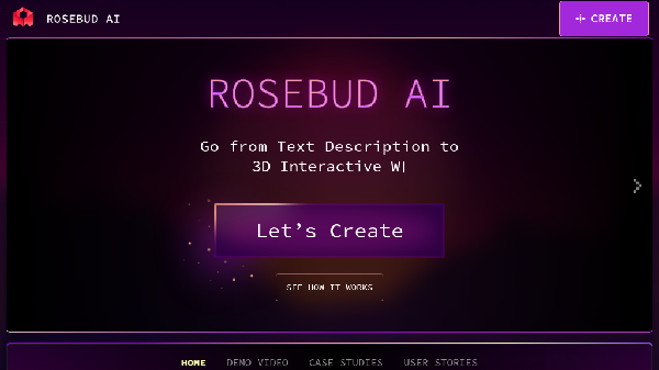 screenshot of Rosebud AI