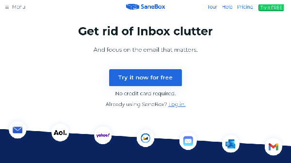 screenshot of SaneBox