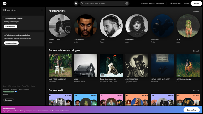 screenshot of Spotify