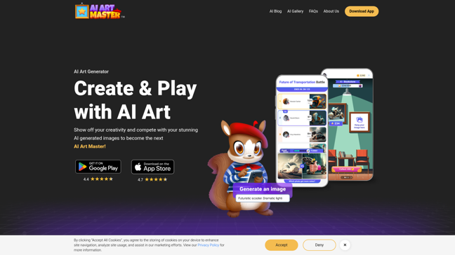 screenshot of AIArtMaster