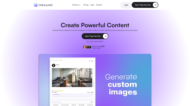 screenshot of Inboundr
