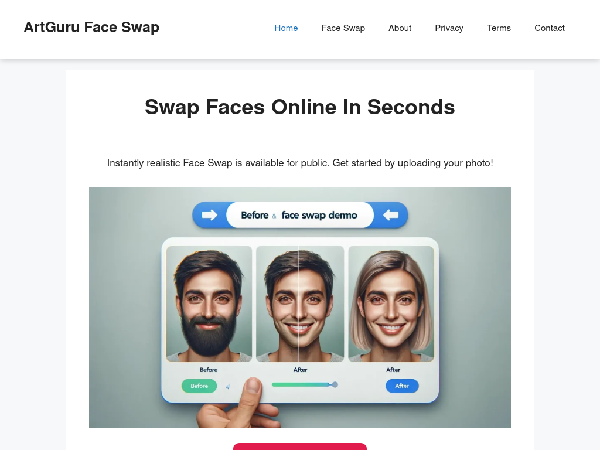 screenshot of ArtGuru Face Swap