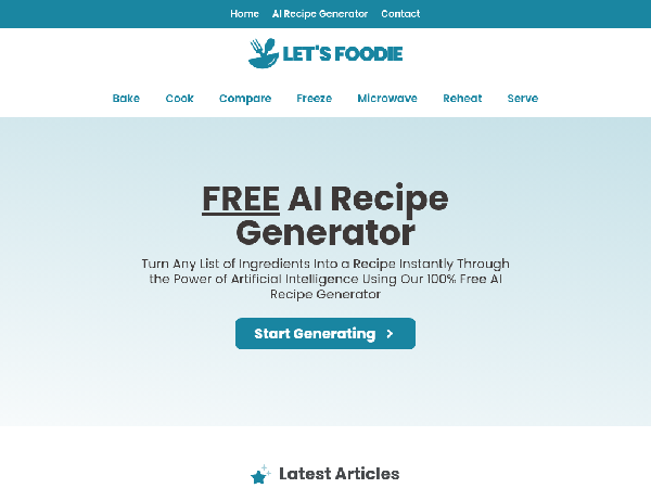 screenshot of LetsFoodie