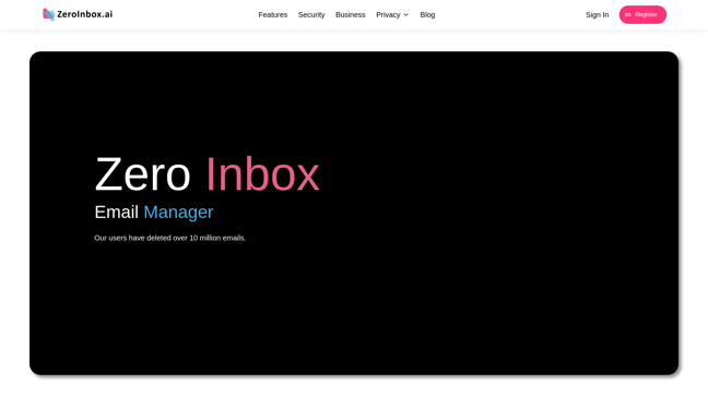 screenshot of ZeroInbox