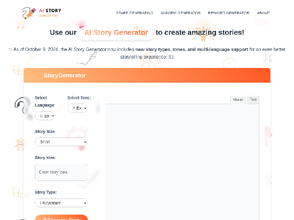 screenshot of StoryGenerateIo