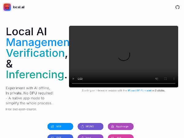 screenshot of LocalAI