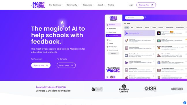 screenshot of MagicSchool