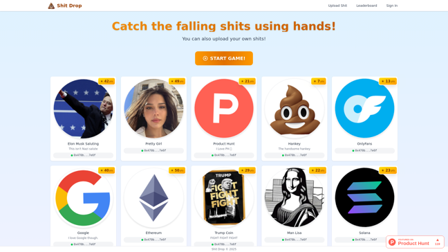 screenshot of ShitDrop