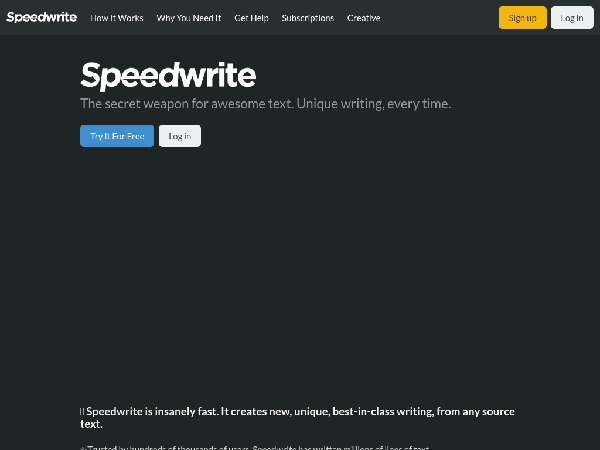 screenshot of Speedwrite