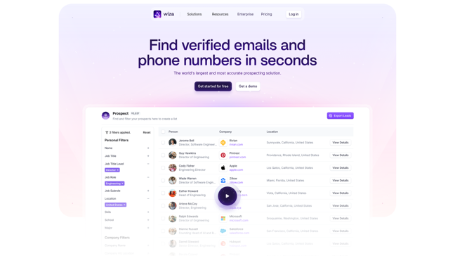 screenshot of Wiza