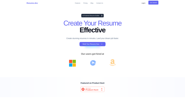 screenshot of RezumeDev