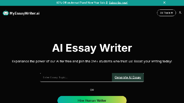 screenshot of MyEssayWriter.ai