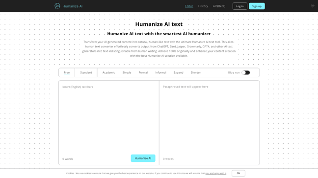 screenshot of Humanize AI