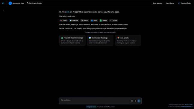 screenshot of Dash