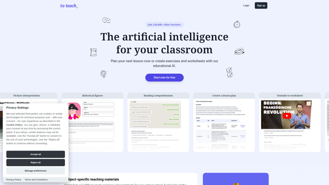 screenshot of to-teach.ai