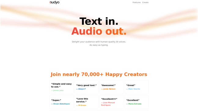 screenshot of Audyo