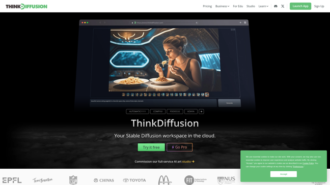 screenshot of ThinkDiffusion