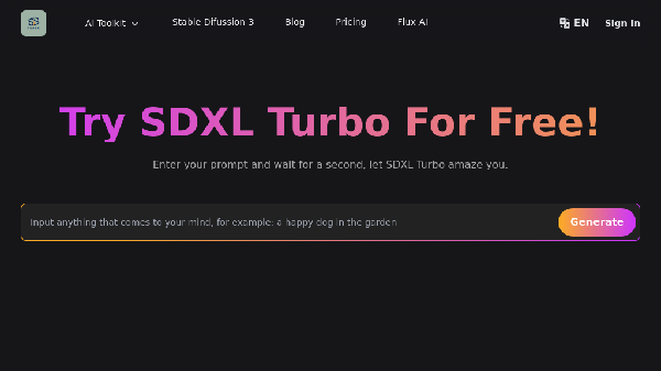 screenshot of SDXL Turbo