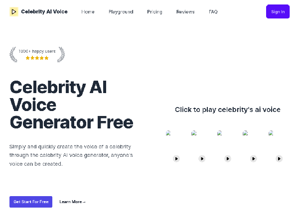 screenshot of CelebrityAiVoiceGenerator