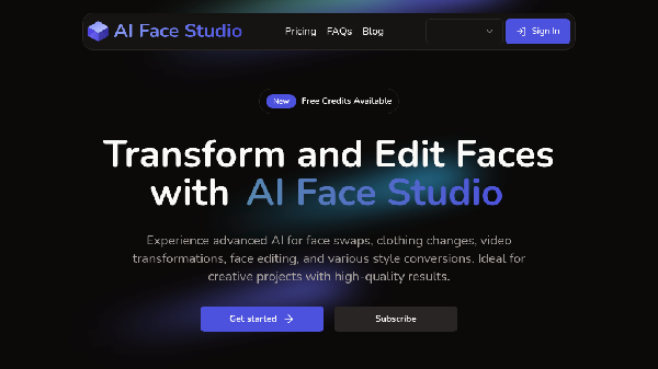 screenshot of AI Face Studio