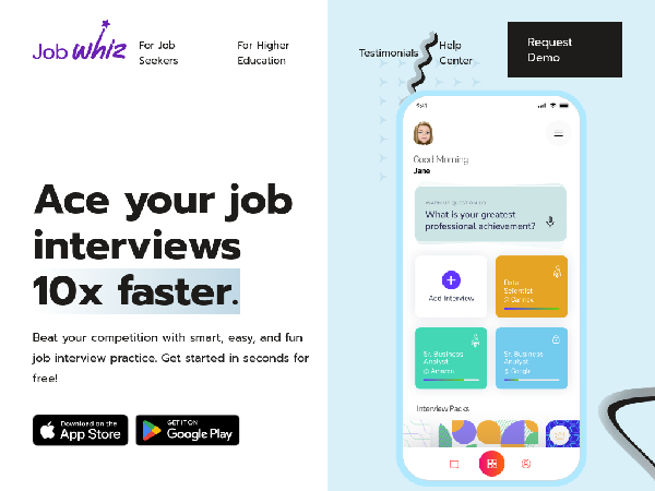 screenshot of JobWhiz